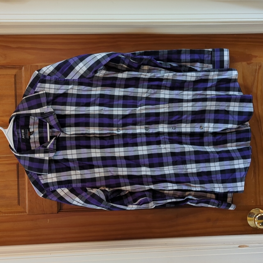 Men's purple button down dress shirt